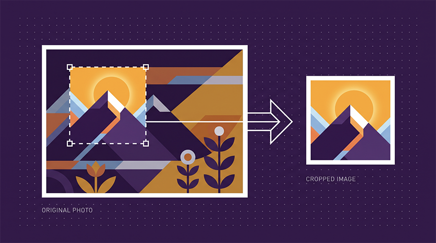 Image being cropped with a visual selection tool