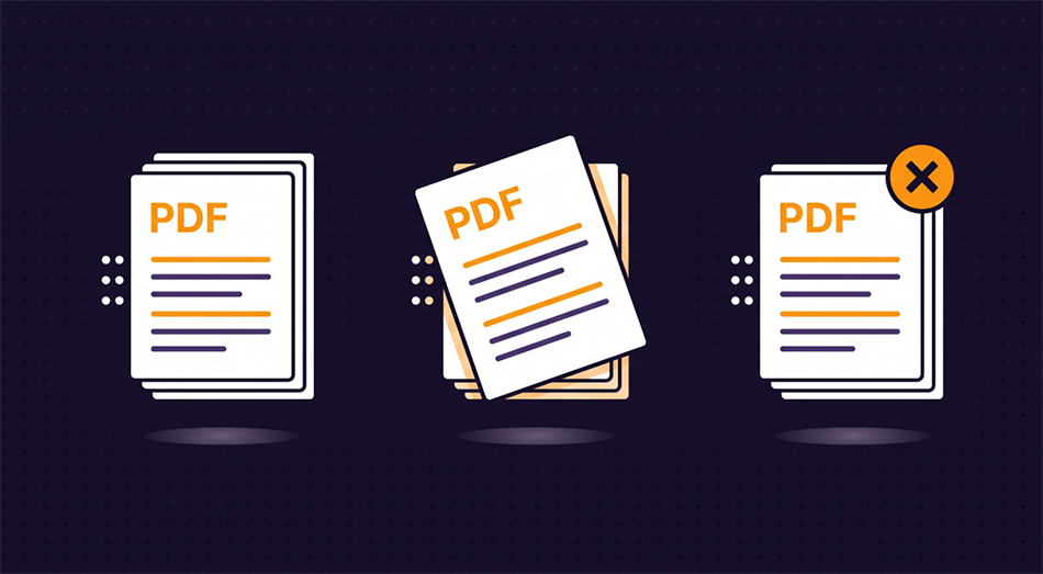 PDF pages being reordered, rotated, and deleted
