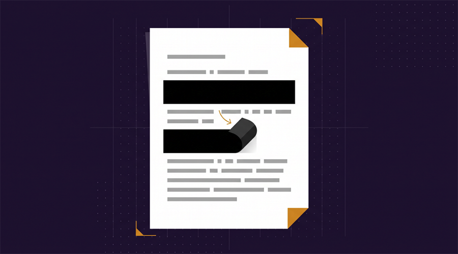 Redacting sensitive text from a PDF document online
